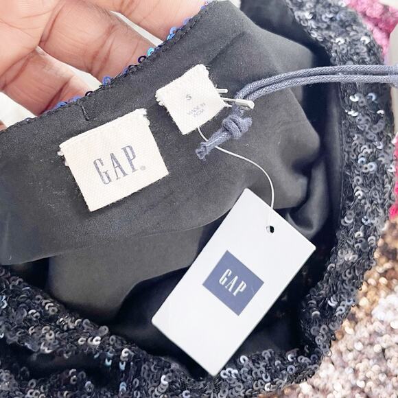 Gap Crazy Stripe Sleeveless Rainbow Sequin Dress Size Small - Picture 4 of 6